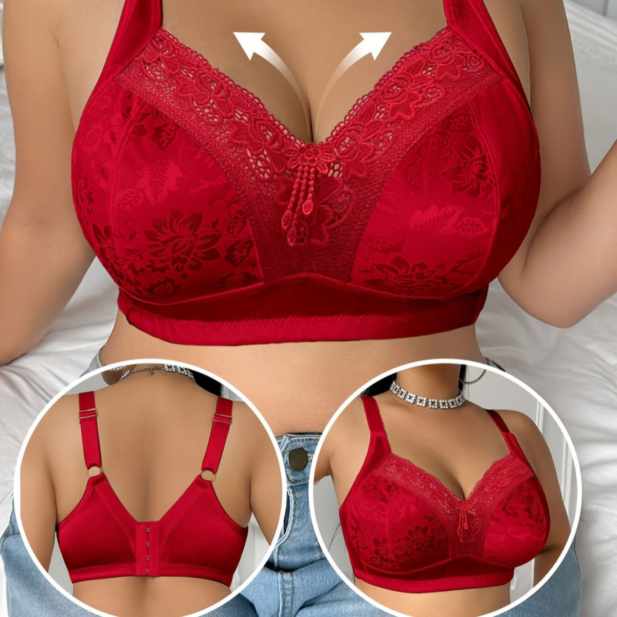 Soutien-gorge en dentelle grande taille – Sans armatures et sans rembourrage