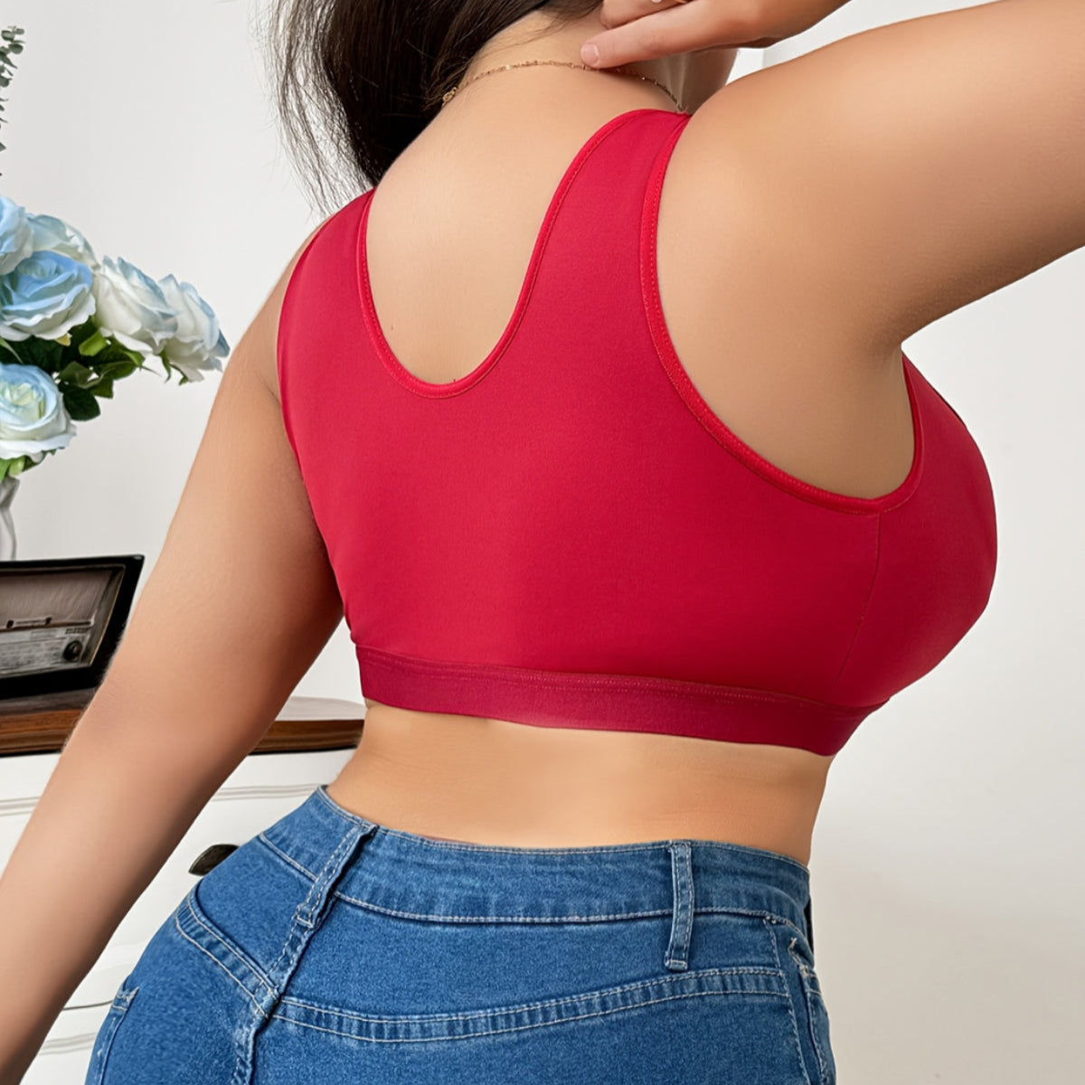 Plus Size Lace Shaping Bra with Front Closure