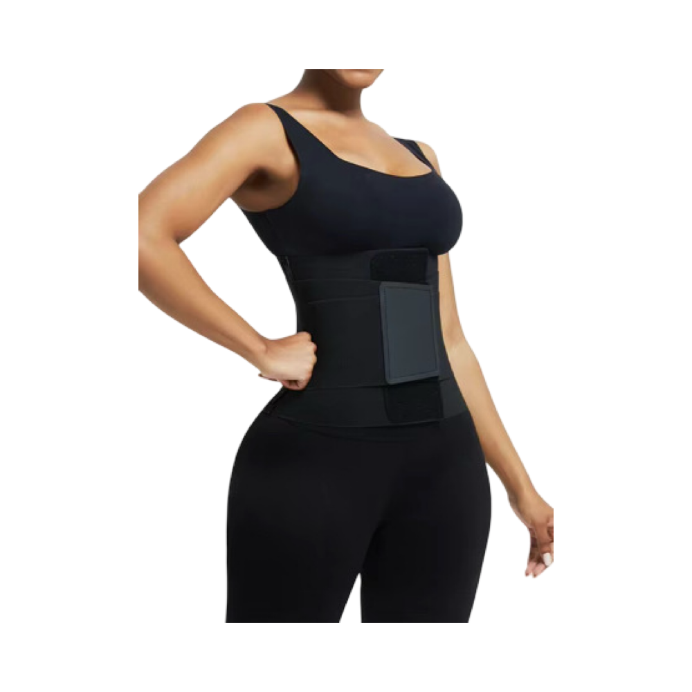 L’Affinante – Ceinture Gainante Noire à Bande Unique, Taille Sculptée & Maintien Confort