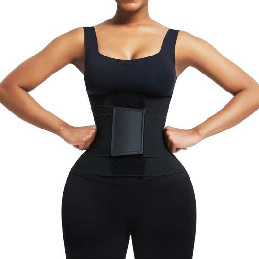 L’Affinante – Ceinture Gainante Noire à Bande Unique, Taille Sculptée & Maintien Confort